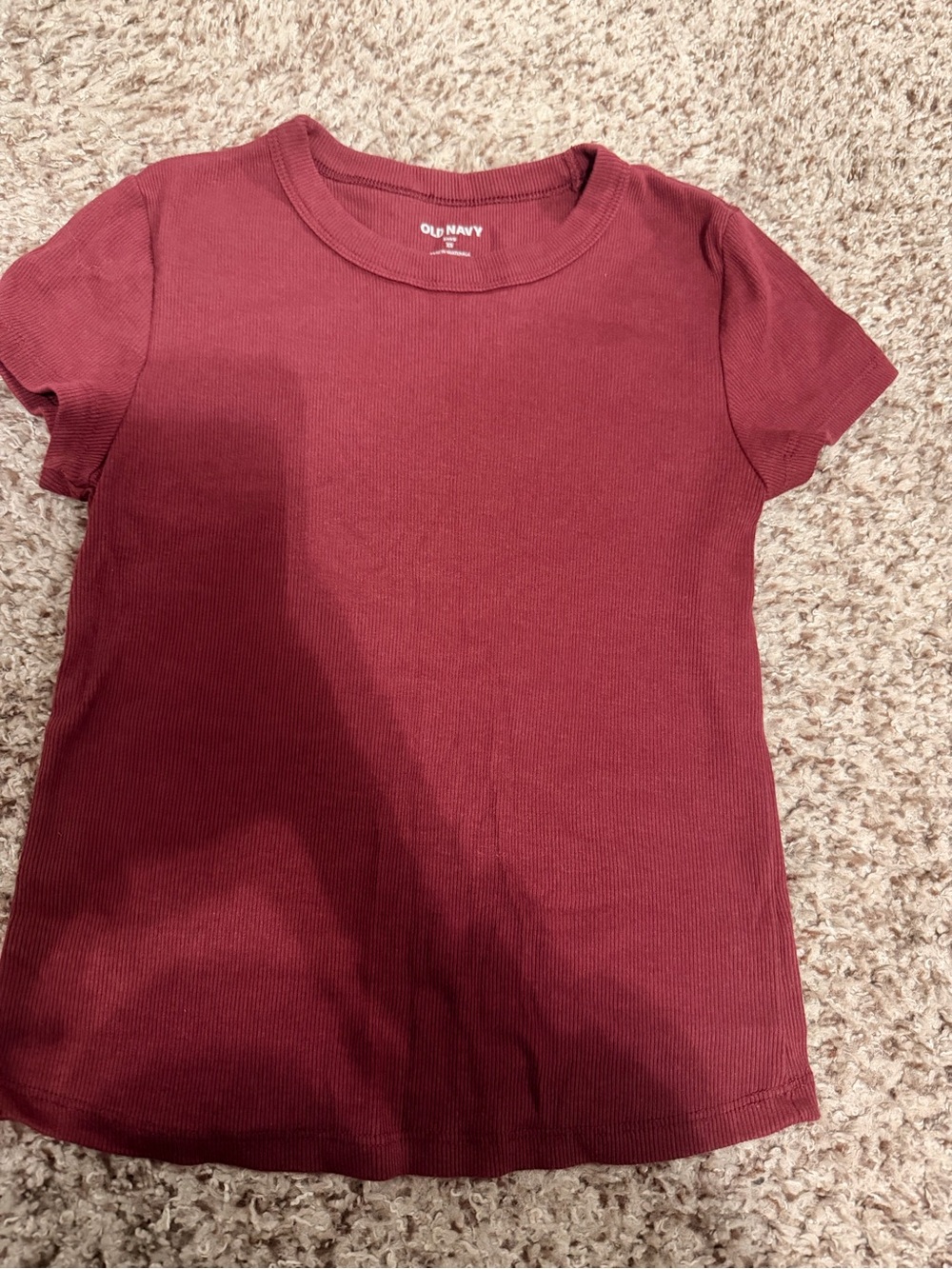Old Navy Girls' Wine Red Short Sleeve Tee
